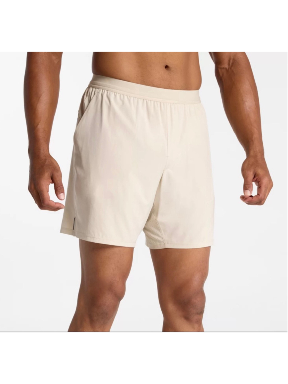 Men's VRST All-In Unlined Athletic Shorts XXL Light Tan Gym Shorts 7’ Inseam NWT